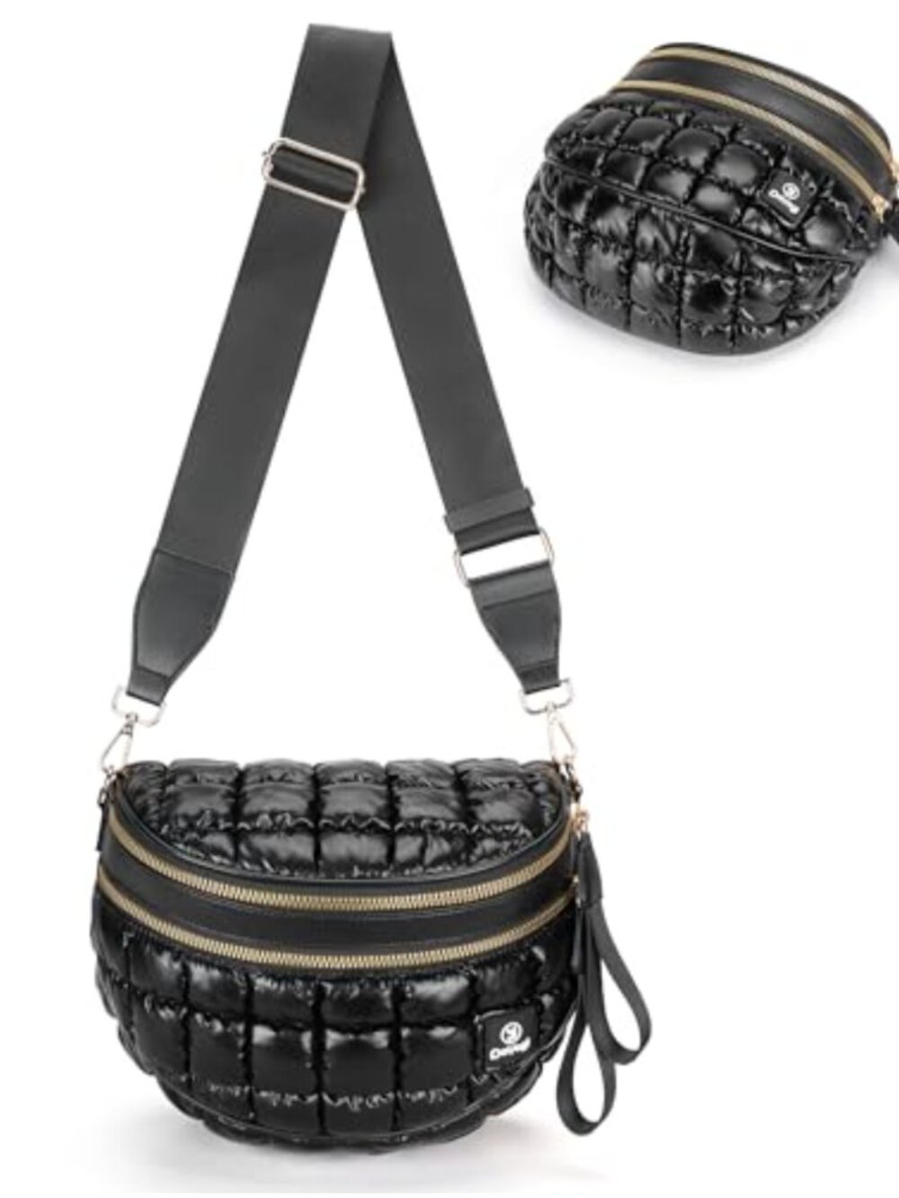 Nylon Quilted Crossbody Bum Bag Lightweight Puffer Fanny Pack Travel Purse